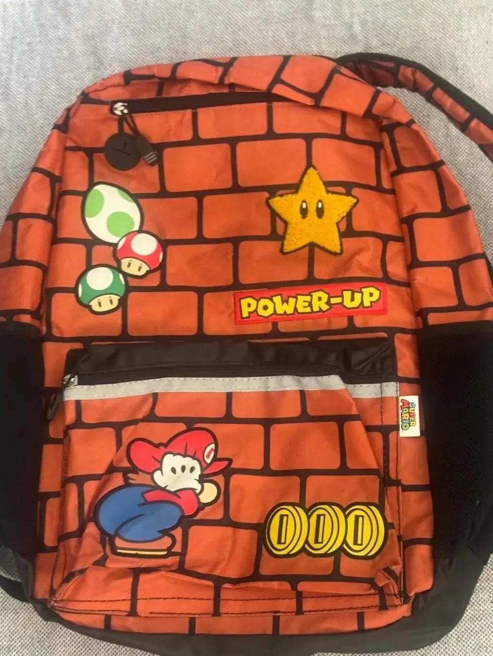 Super Mario Brick Wall Power-Up Kids Backpack